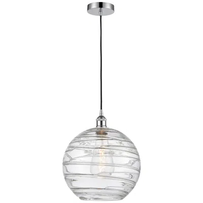 Innovations Lighting Athens 12" Polished Chrome Mini Pendant W/ Clear Deco Swirl Shade