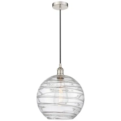 Innovations Lighting Athens 12" Polished Nickel Mini Pendant W/ Clear Deco Swirl Shade
