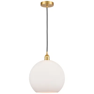 Innovations Lighting Athens 12" Satin Gold Mini Pendant W/ Matte White Shade
