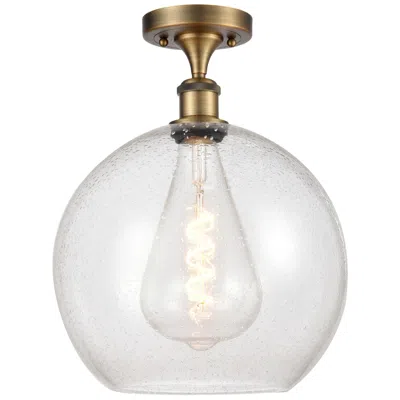 Innovations Lighting Athens  12" Semi-flush Mount - Brushed Brass - Seedy Shade