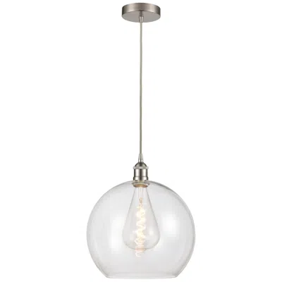 Innovations Lighting Athens 13 3/4"w Satin Nickel Pendant Light With Clear Glass