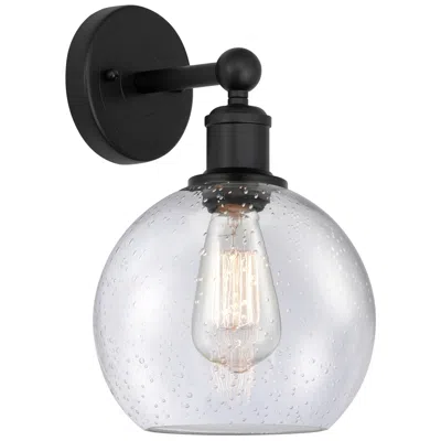 Innovations Lighting Athens 13"high Matte Black Sconce With Seedy Shade