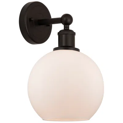 Innovations Lighting Athens 13"high Oil Rubbed Bronze Sconce With Matte White Shade
