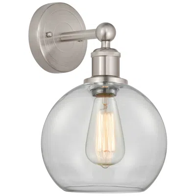 Innovations Lighting Athens 13"high Satin Nickel Sconce With Clear Shade In Multi