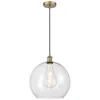 Innovations Lighting Athens 14" Antique Brass Pendant W/ Clear Shade In White