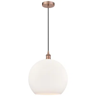 Innovations Lighting Athens 14" Antique Copper Pendant W/ Matte White Shade