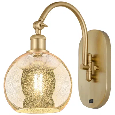 Innovations Lighting Athens 14" High Satin Gold Swiveling Sconce W/ Mercury Shade