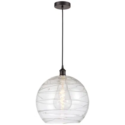 Innovations Lighting Athens 14" Oil Rubbed Bronze Pendant W/ Clear Deco Swirl Shade