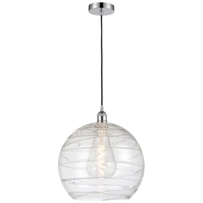Innovations Lighting Athens 14" Polished Chrome Pendant W/ Clear Deco Swirl Shade