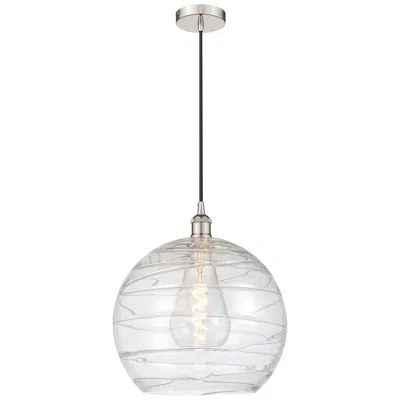 Innovations Lighting Athens 14" Polished Nickel Pendant W/ Clear Deco Swirl Shade