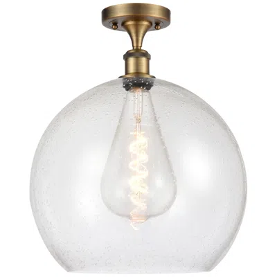Innovations Lighting Athens  14" Semi-flush Mount - Brushed Brass - Seedy Shade