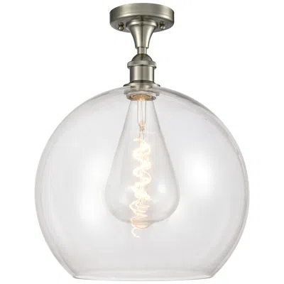 Innovations Lighting Athens 14" Semi-flush Mount - Brushed Satin Nickel - Clear Shade