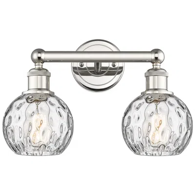 Innovations Lighting Athens 15"w 2 Light Polished Nickel Bath Light With Clear Water Glass