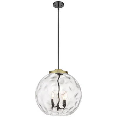 Innovations Lighting Athens 16" 3-light Black Antique Brass Pendant W/ Clear Water Glass Sh