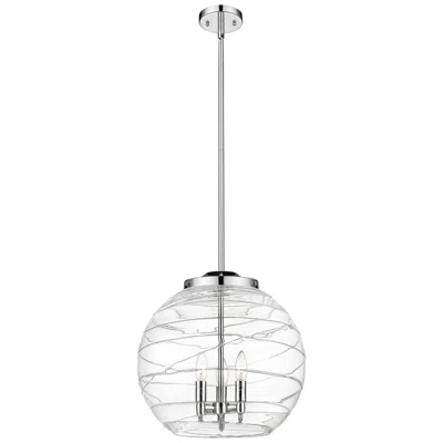 Innovations Lighting Athens 16" 3-light Polished Chrome Pendant W/ Clear Deco Swirl Shade