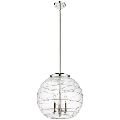 Innovations Lighting Athens 16" 3-light Polished Nickel Pendant W/ Clear Deco Swirl Shade