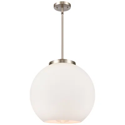 Innovations Lighting Athens 16" Brushed Satin Nickel Pendant W/ Matte White Shade