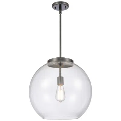 Innovations Lighting Athens 16" Matte Black Pendant W/ Clear Shade