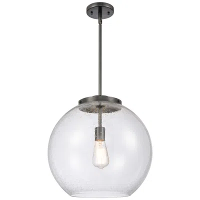 Innovations Lighting Athens 16" Matte Black Pendant W/ Seedy Shade
