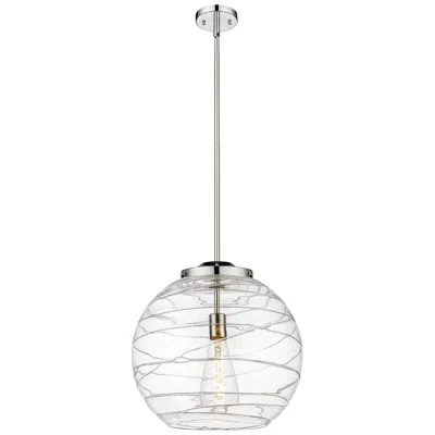 Innovations Lighting Athens 16" Polished Nickel Pendant W/ Clear Deco Swirl Shade