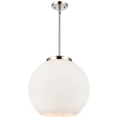 Innovations Lighting Athens 16" Polished Nickel Pendant W/ Matte White Shade