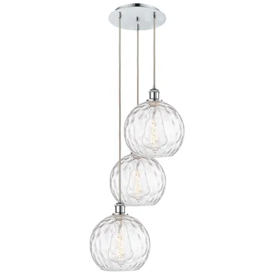 Innovations Lighting Athens 16.75"w 3 Light Polished Chrome Multi-pendant W/ Water Glass Sh