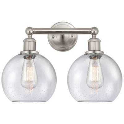 Innovations Lighting Athens 17" Wide 2 Light Satin Nickel Bath Vanity Light With Seedy Shad