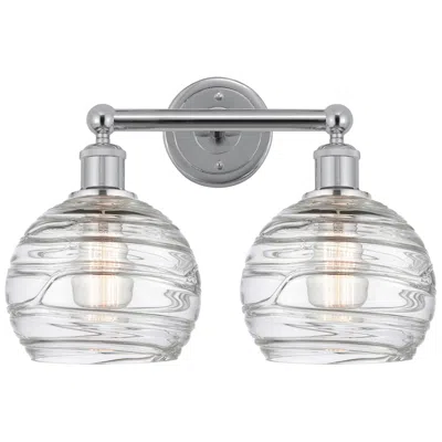 Innovations Lighting Athens 17"w 2 Light Polished Chrome Bath Vanity Light W/ Deco Swirl Sh