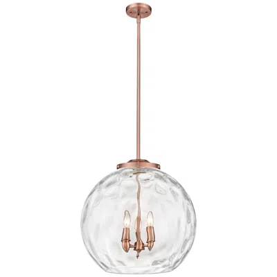 Innovations Lighting Athens 18" 3-light Antique Copper Pendant W/ Clear Water Glass Shade