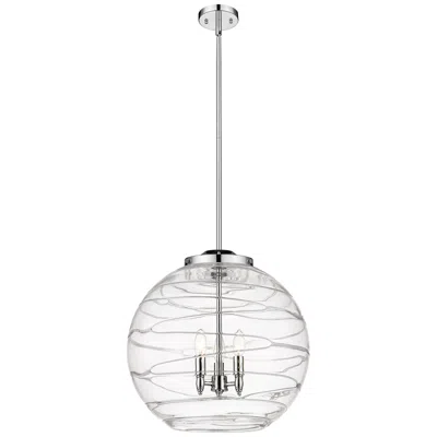 Innovations Lighting Athens 18" 3-light Polished Chrome Pendant W/ Clear Deco Swirl Shade