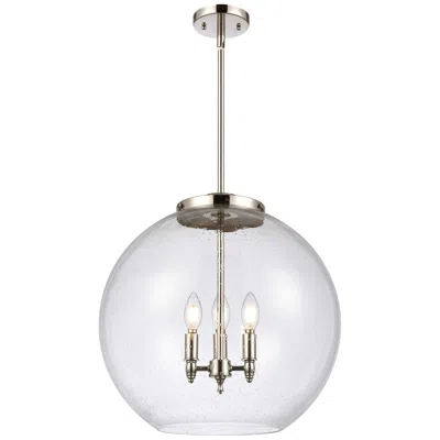 Innovations Lighting Athens 18" 3-light Polished Nickel Pendant W/ Seedy Shade