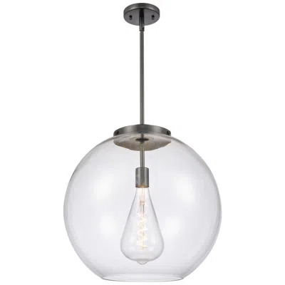 Innovations Lighting Athens 18" Matte Black Pendant W/ Clear Shade
