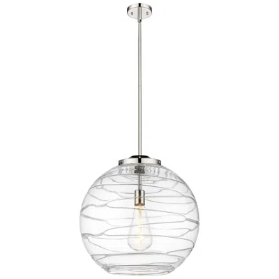 Innovations Lighting Athens 18" Polished Nickel Pendant W/ Clear Deco Swirl Shade