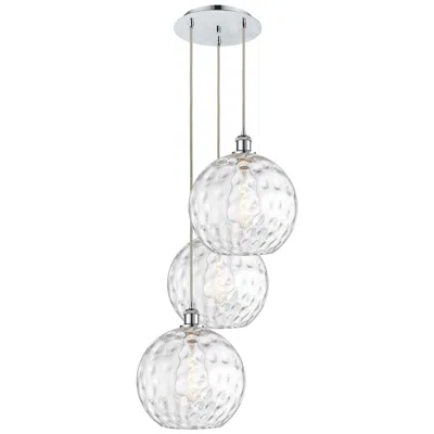 Innovations Lighting Athens 18.75"w 3 Light Polished Chrome Multi-pendant W/ Water Glass Sh