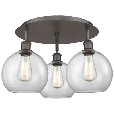 Innovations Lighting Athens 19 3/4"w Bronze 3-light Ceiling Light W/ Clear Shades