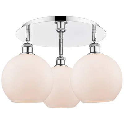 Innovations Lighting Athens 19.75" Wide 3 Light Polished Chrome Flush Mount W/ Matte White