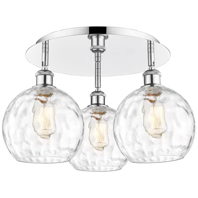 Innovations Lighting Athens 19.75" Wide 3 Light Polished Chrome Flush Mount W/ Water Glass