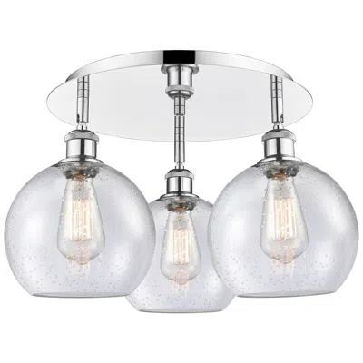 Innovations Lighting Athens 19.75" Wide 3 Light Polished Chrome Flush Mount With Seedy Shad