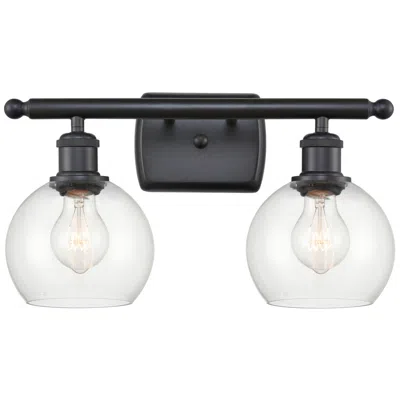 Innovations Lighting Athens 2 Light 16" Bath Light - Matte Black - Clear Shade
