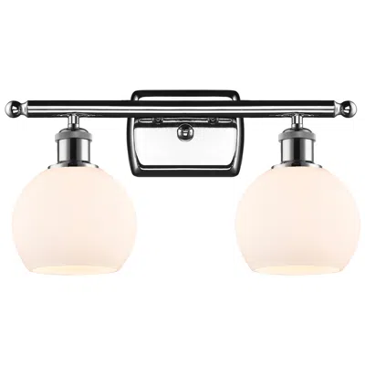 Innovations Lighting Athens 2 Light 16" Bath Light - Polished Chrome - Matte White Shade