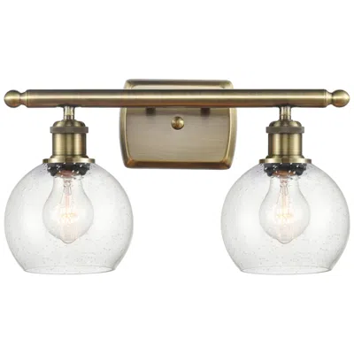 Innovations Lighting Athens 2 Light 16" Led Bath Light - Antique Brass - Seedy Shade