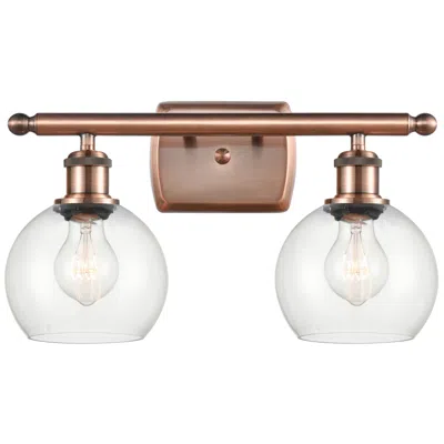 Innovations Lighting Athens 2 Light 16" Led Bath Light - Antique Copper - Clear Shade