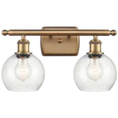 Innovations Lighting Athens 2 Light 16" Led Bath Light - Brushed Brass - Seedy Shade