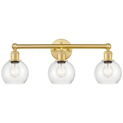 Innovations Lighting Athens 24" Wide 3 Light Satin Gold Bath Vanity Light With Seedy Shade