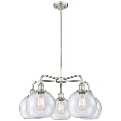 Innovations Lighting Athens 26" Wide 5 Light Satin Nickel Stem Hung Chandelier With Seedy S