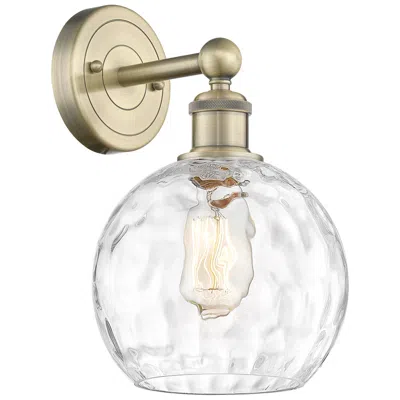Innovations Lighting Athens 3" High Antique Brass Sconce With Water Glass Shade