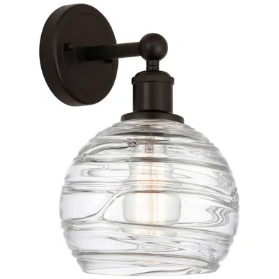 Innovations Lighting Athens 3" High Oil Rubbed Bronze Sconce With Deco Swirl Shade