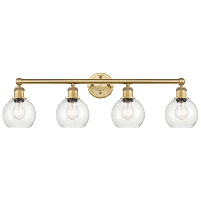 Innovations Lighting Athens 33" Wide 4 Light Brushed Brass Bath Vanity Light With Seedy Sha