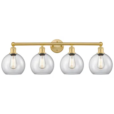 Innovations Lighting Athens 35" Wide 4 Light Satin Gold Bath Vanity Light With Clear Shade