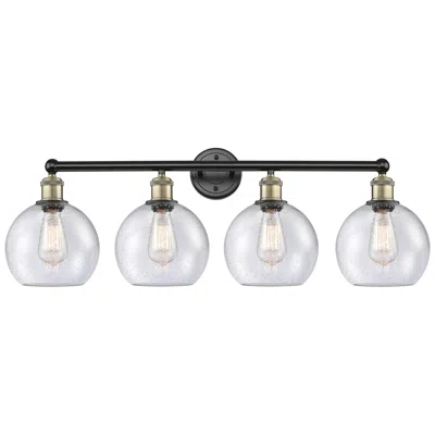 Innovations Lighting Athens 35"w 4 Light Black Antique Brass Bath Vanity Light With Seedy S